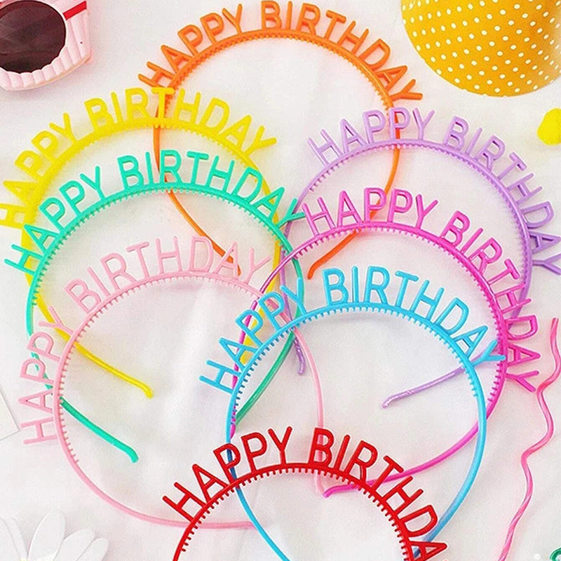 5-Pack Colorful Birthday Headbands for Celebrations