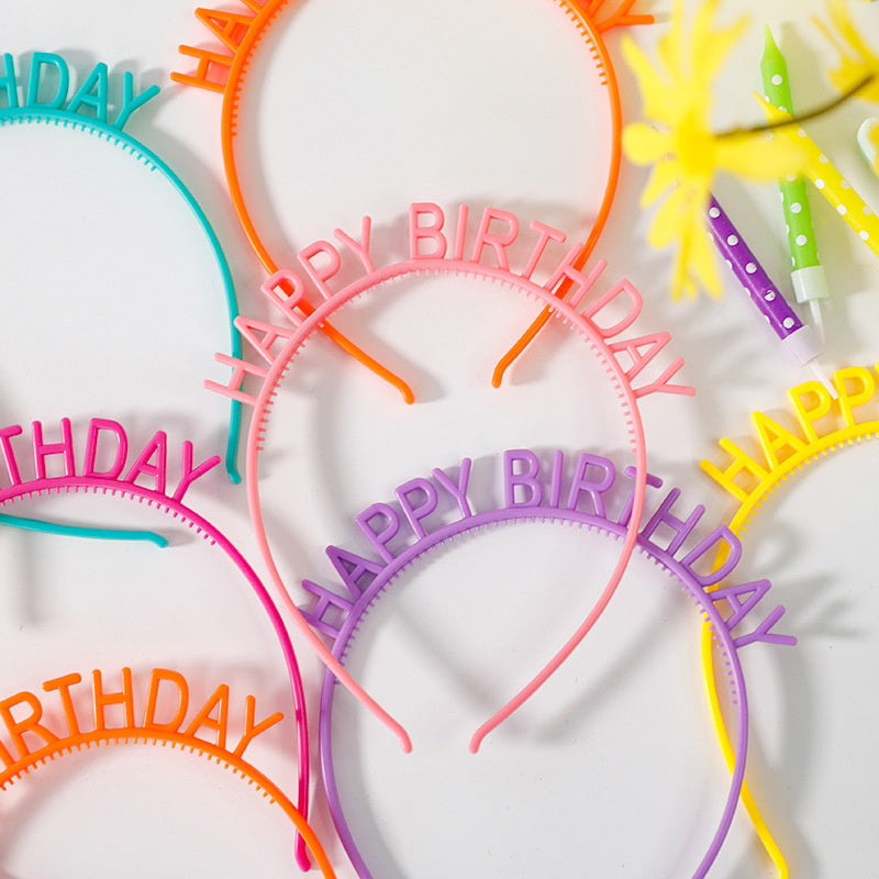 5-Pack Colorful Birthday Headbands for Celebrations