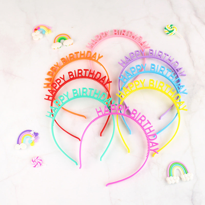 5-Pack Colorful Birthday Headbands for Celebrations