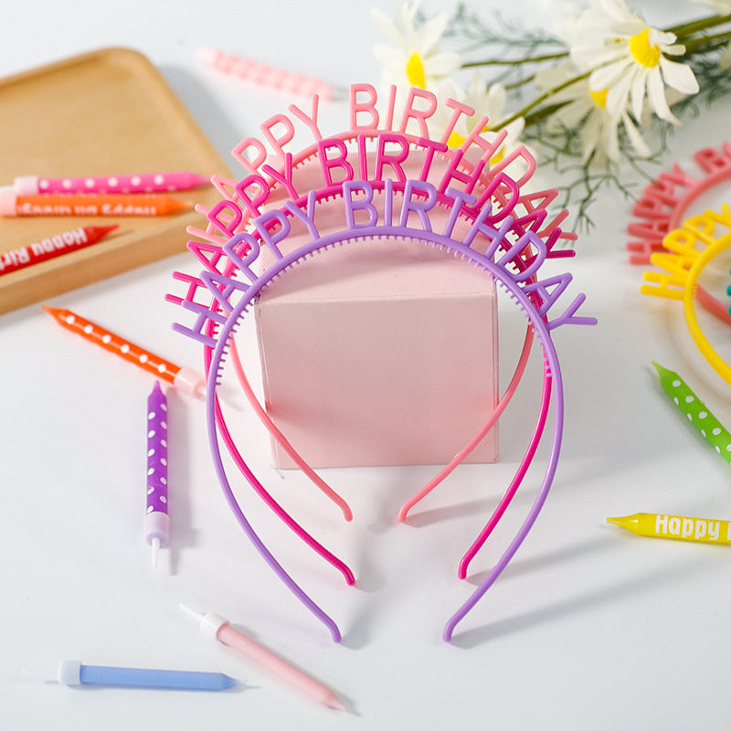 5-Pack Colorful Birthday Headbands for Celebrations