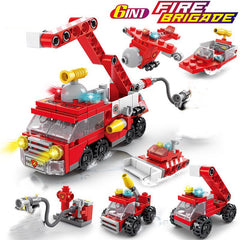 142Pcs City Fire Truck Building Blocks Set Toy for Children 6 Christmas H