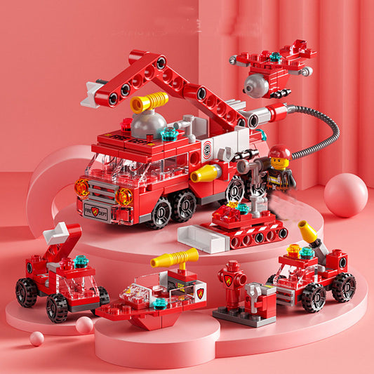 142Pcs City Fire Truck Building Blocks Set Toy for Children 6 Christmas H