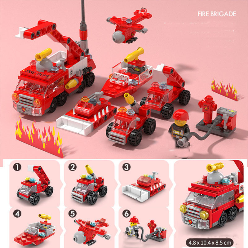 142Pcs City Fire Truck Building Blocks Set Toy for Children 6 Christmas H