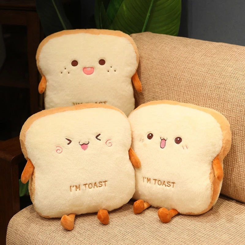 Plush Bread Pillow Soft Doll Warm Hand Pillow for Kids