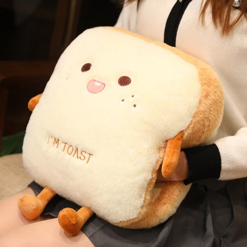 Plush Bread Pillow Soft Doll Warm Hand Pillow for Kids