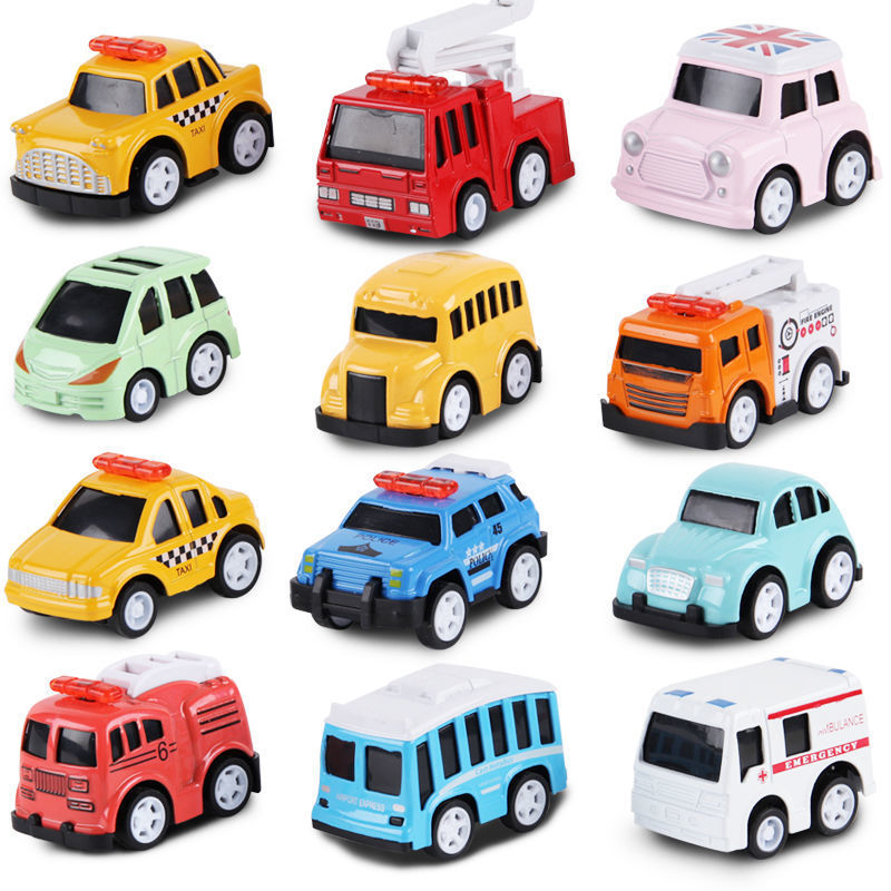 12pcs City Cars and Trucks Toy Vehicles Set Friction Powered Realistic Designs
