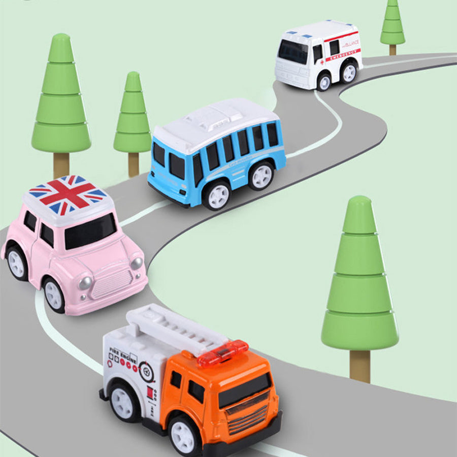 12pcs City Cars and Trucks Toy Vehicles Set Friction Powered Realistic Designs