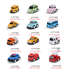 12pcs City Cars and Trucks Toy Vehicles Set Friction Powered Realistic Designs