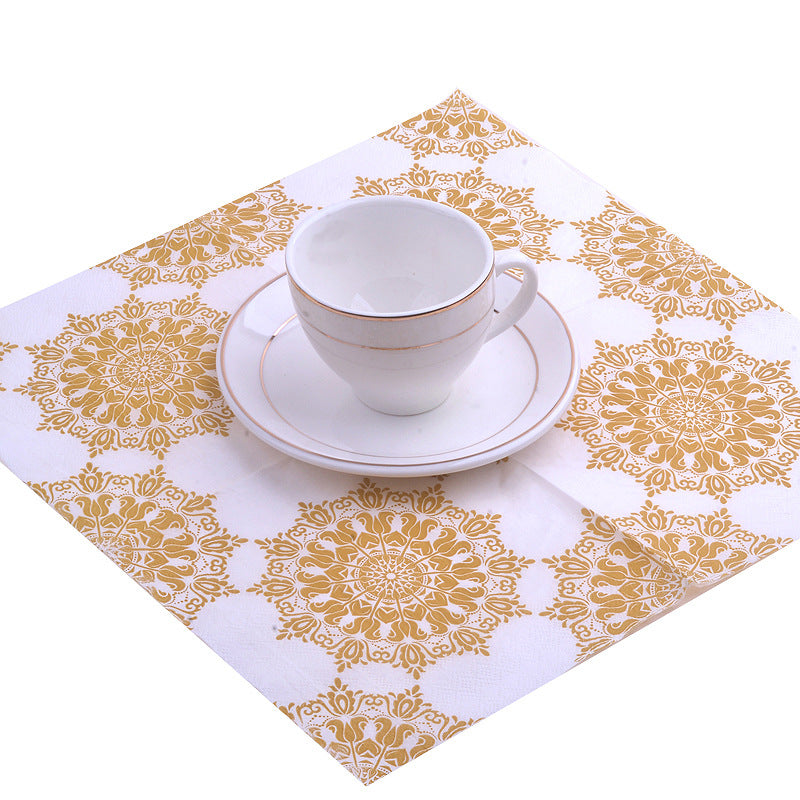 20 Golden Napkin Placemats for Hotel Banquets & Parties