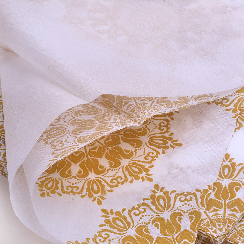20 Golden Napkin Placemats for Hotel Banquets & Parties