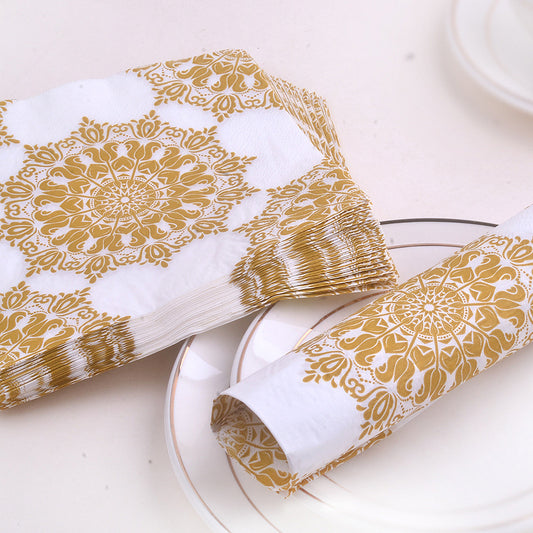 20 Golden Napkin Placemats for Hotel Banquets & Parties