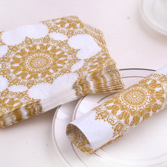 20 Golden Napkin Placemats for Hotel Banquets & Parties