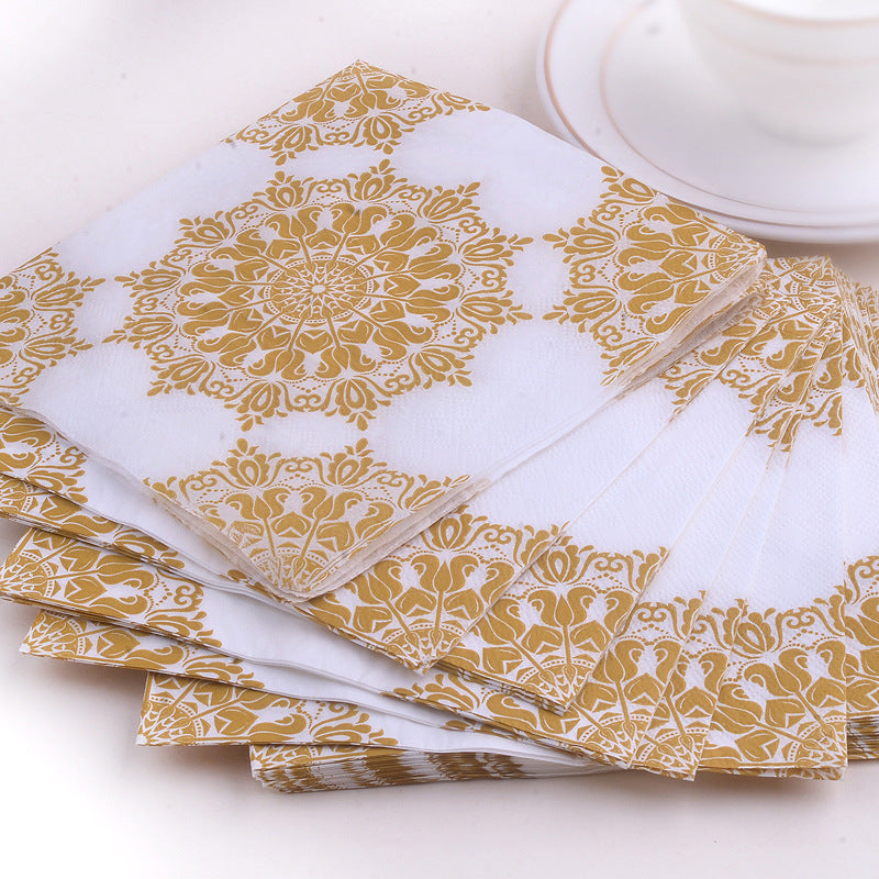 20 Golden Napkin Placemats for Hotel Banquets & Parties