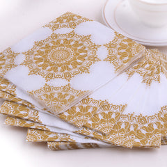 20 Golden Napkin Placemats for Hotel Banquets & Parties