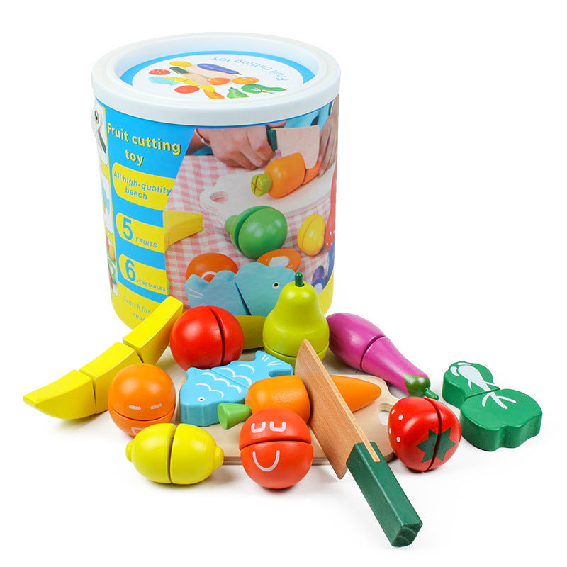 Kids' Deluxe Play Kitchen Set with Cutting Play Food Pretend Fruits & Vegetables