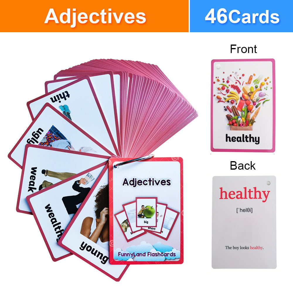 Colorful Adjective Flashcards for Early Learning