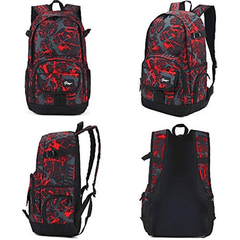School Backpack Lightweight Red Camouflage Bag