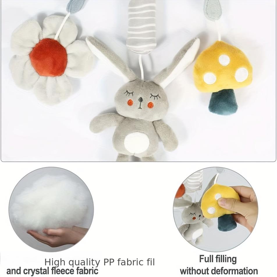 Plush Animal Wind Chime with Squeaker for Baby Car Seat, Stroller, Crib