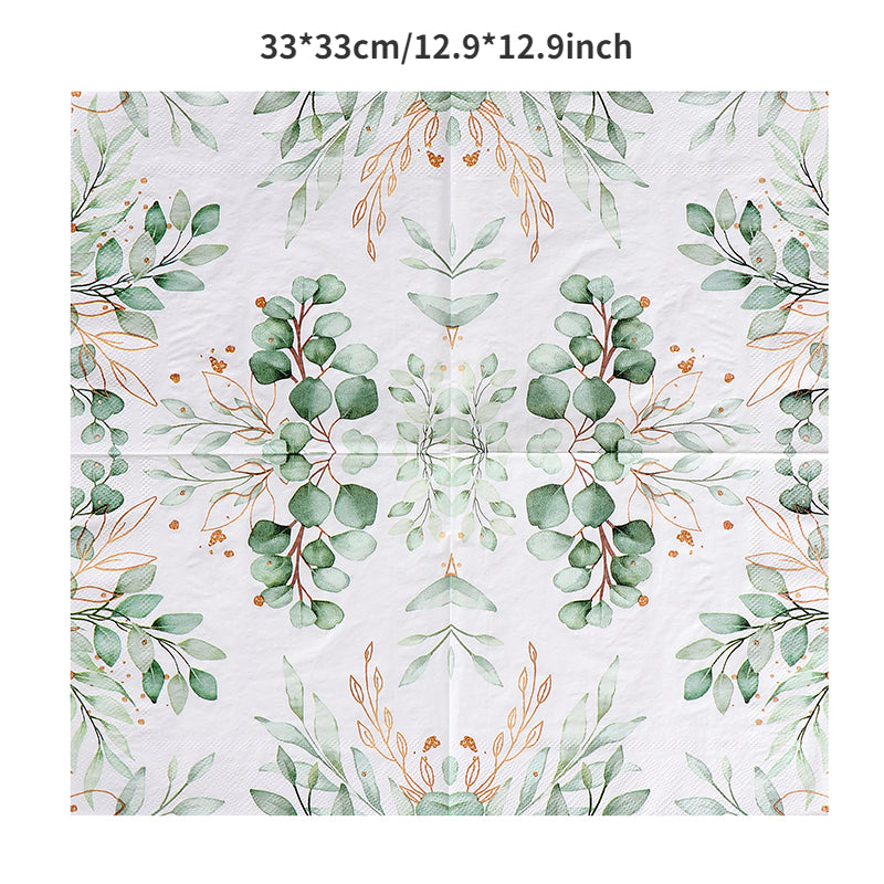20pcs Plant Style Colorful Tissue Paper Napkins for Parties Festivals