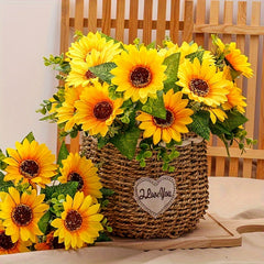 13 Heads Sunflower Silk Flower for Home Decoration and Photography Props