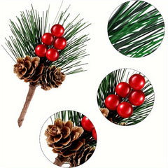 10pcs Mini Pine Needles Christmas Tree with Flowers and Bran