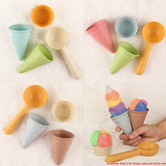 4pcs Beach Ice Cream Tube Spatula Cake Mold Set Plastic Cup Beach Toys