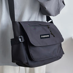 Japanese Style Casual Nylon Messenger Bag Lightweight Unisex Zipper