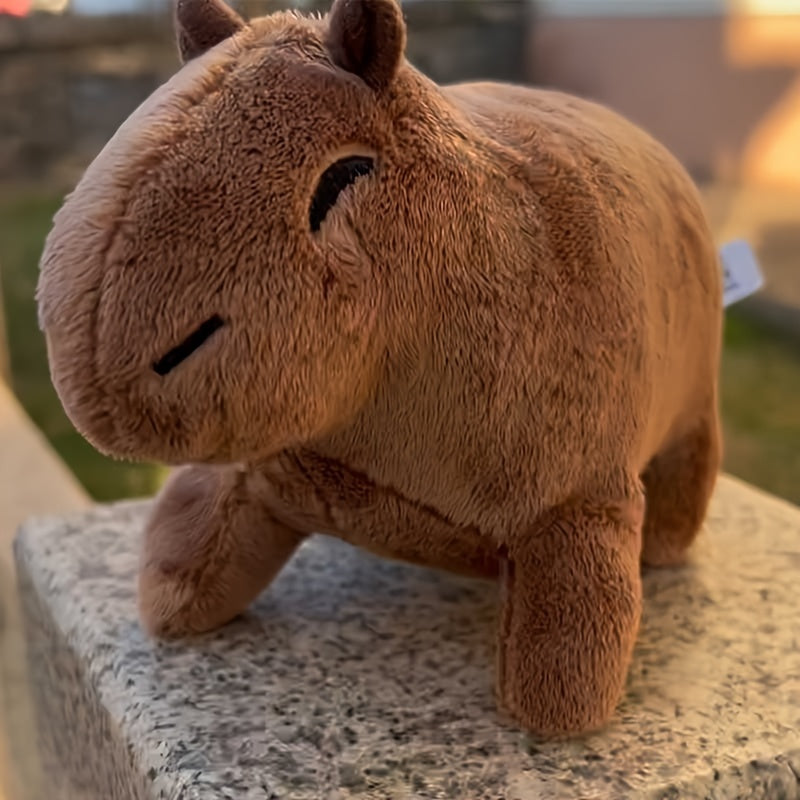 8in Capybara Rodent Plush Toys Lifelike Soft Animal Holiday Decor