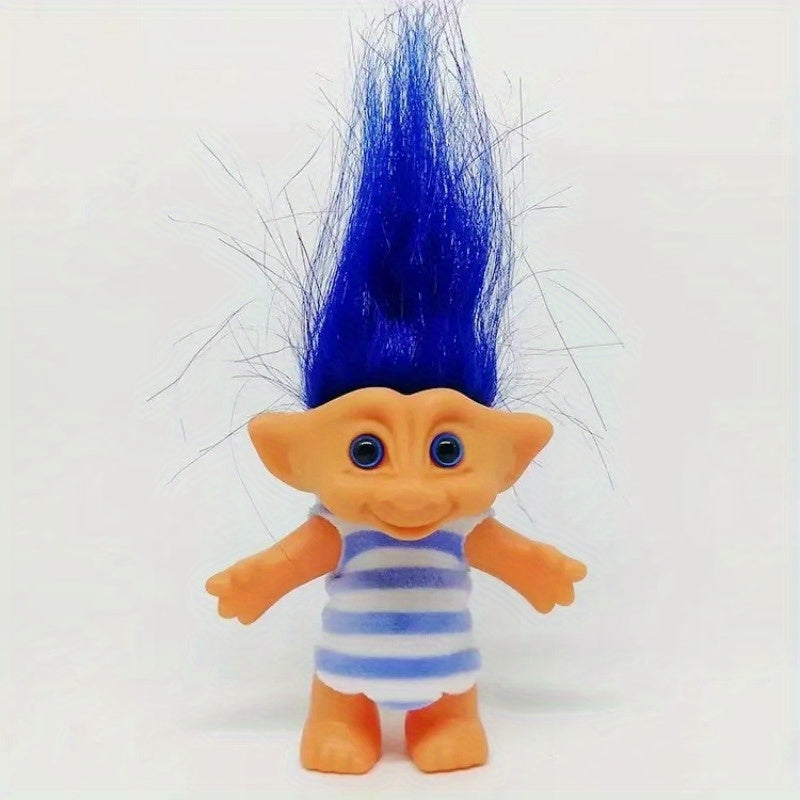 1pc 3.93in PVC Retro Troll Doll Nostalgia Doll Long Hair Magic Hair Toy
