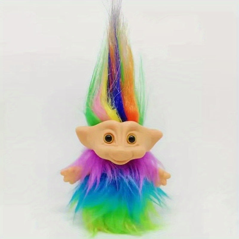 1pc 3.93in PVC Retro Troll Doll Nostalgia Doll Long Hair Magic Hair Toy
