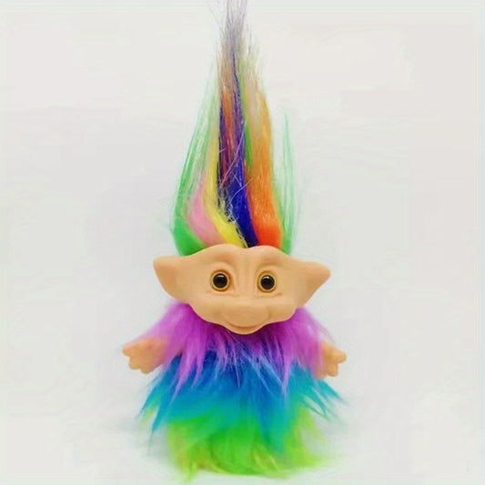 1pc 3.93in PVC Retro Troll Doll Nostalgia Doll Long Hair Magic Hair Toy