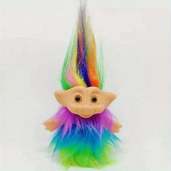 1pc 3.93in PVC Retro Troll Doll Nostalgia Doll Long Hair Magic Hair Toy