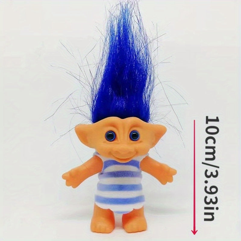 1pc 3.93in PVC Retro Troll Doll Nostalgia Doll Long Hair Magic Hair Toy