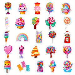 50pcs Colorful Candy Lollipop Vinyl Stickers for Skateboards Mobile Phones Cars