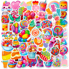 50pcs Colorful Candy Lollipop Vinyl Stickers for Skateboards Mobile Phones Cars