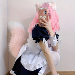 Faux Fur Fluffy Fox Tail Prop Soft Warm Accessory Halloween Carnival Cosplay