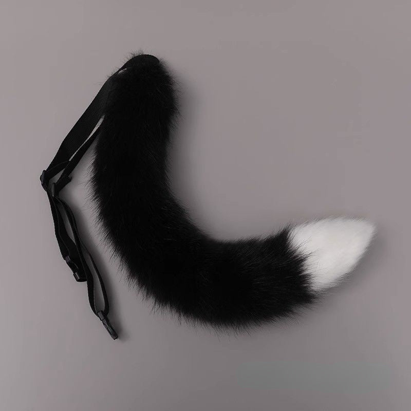 Faux Fur Fluffy Fox Tail Prop Soft Warm Accessory Halloween Carnival Cosplay