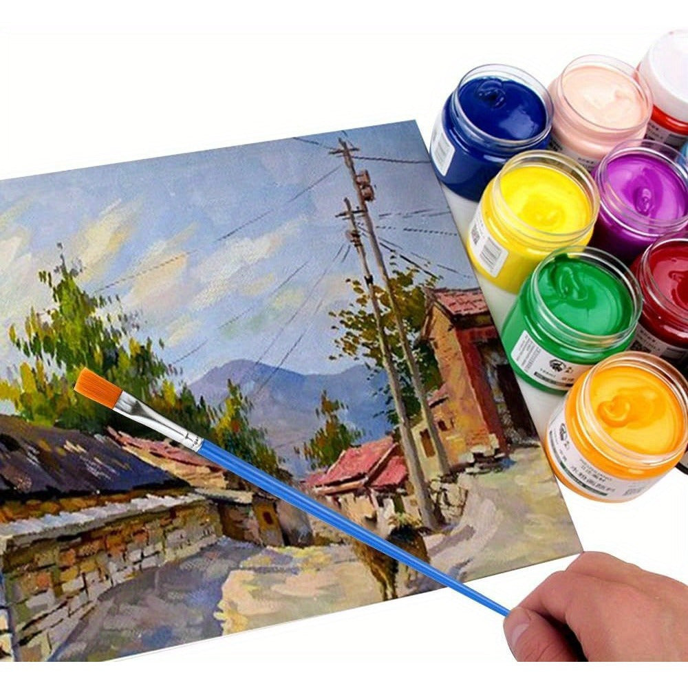 20pcs High Nylon Flat Paint Brushes Set for Watercolor and Artist Painting