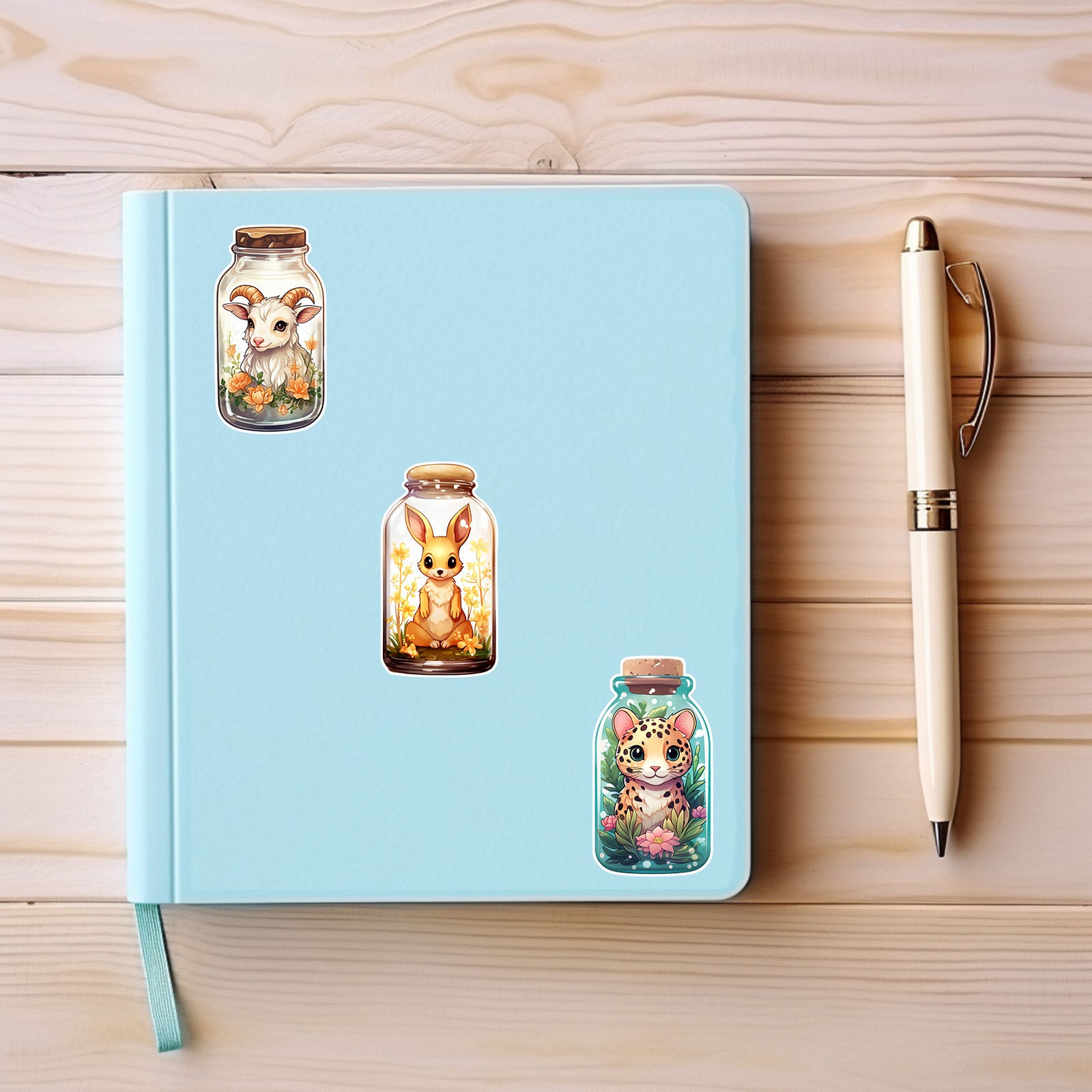 52pcs Unique Bottle Pattern Stickers Vinyl Waterproof Sticke