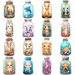 52pcs Unique Bottle Pattern Stickers Vinyl Waterproof Sticke