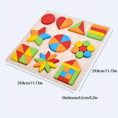 Wooden Geometric Shape Matching Puzzle for Kids