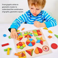 Wooden Geometric Shape Matching Puzzle for Kids