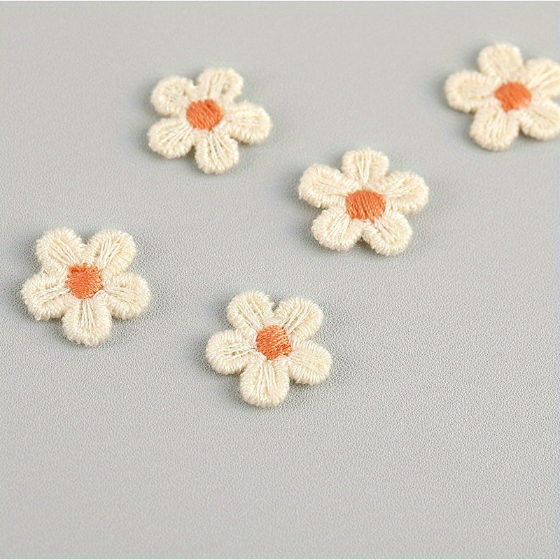 20pcs Mini Five Petals Flower Embroidery Stickers for Clothing