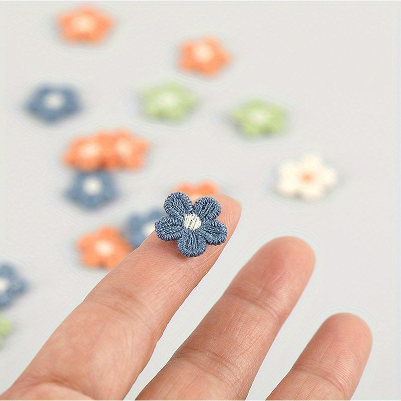 20pcs Mini Five Petals Flower Embroidery Stickers for Clothing