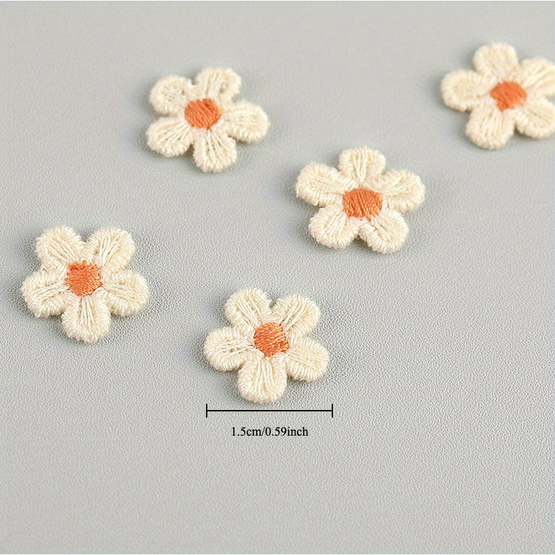 20pcs Mini Five Petals Flower Embroidery Stickers for Clothing