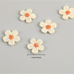 20pcs Mini Five Petals Flower Embroidery Stickers for Clothing