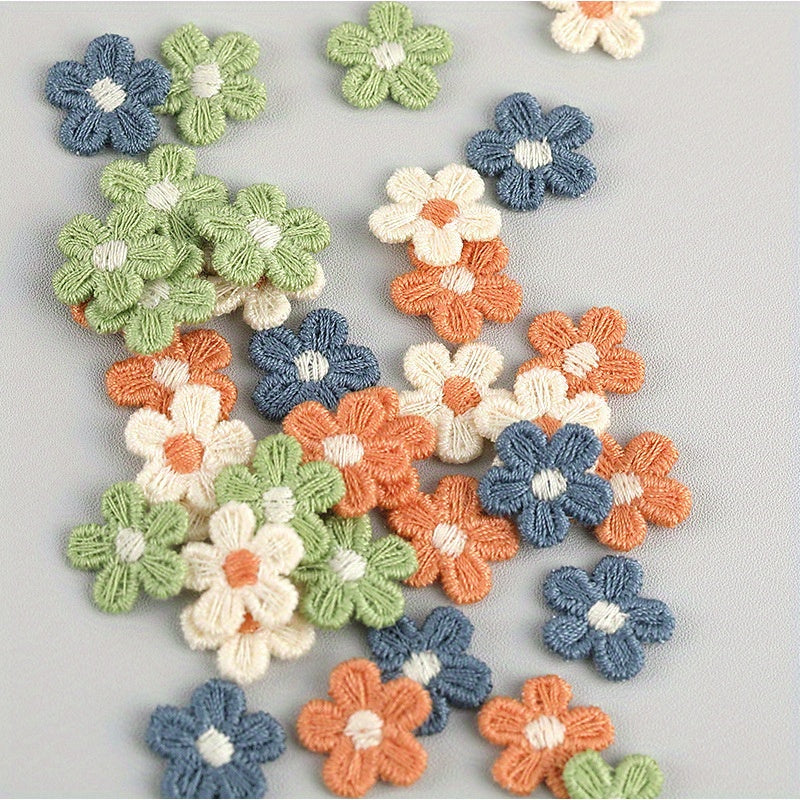 20pcs Mini Five Petals Flower Embroidery Stickers for Clothing