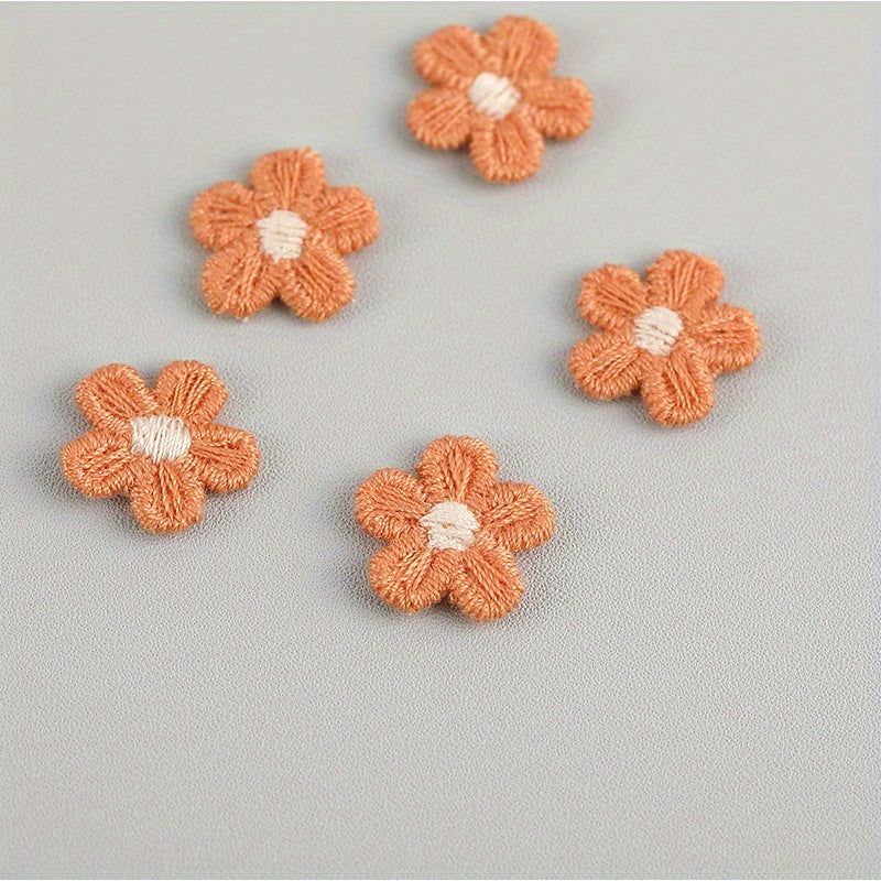 20pcs Mini Five Petals Flower Embroidery Stickers for Clothing