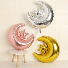 Moon & Star Aluminum Balloon Rose Gold Birthday Party Decoration 60-96cm