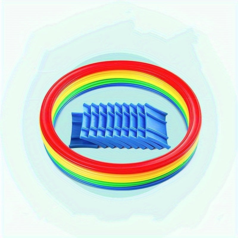 10pcs Agility Ring Set Multicolored Games for Balance & Coordination